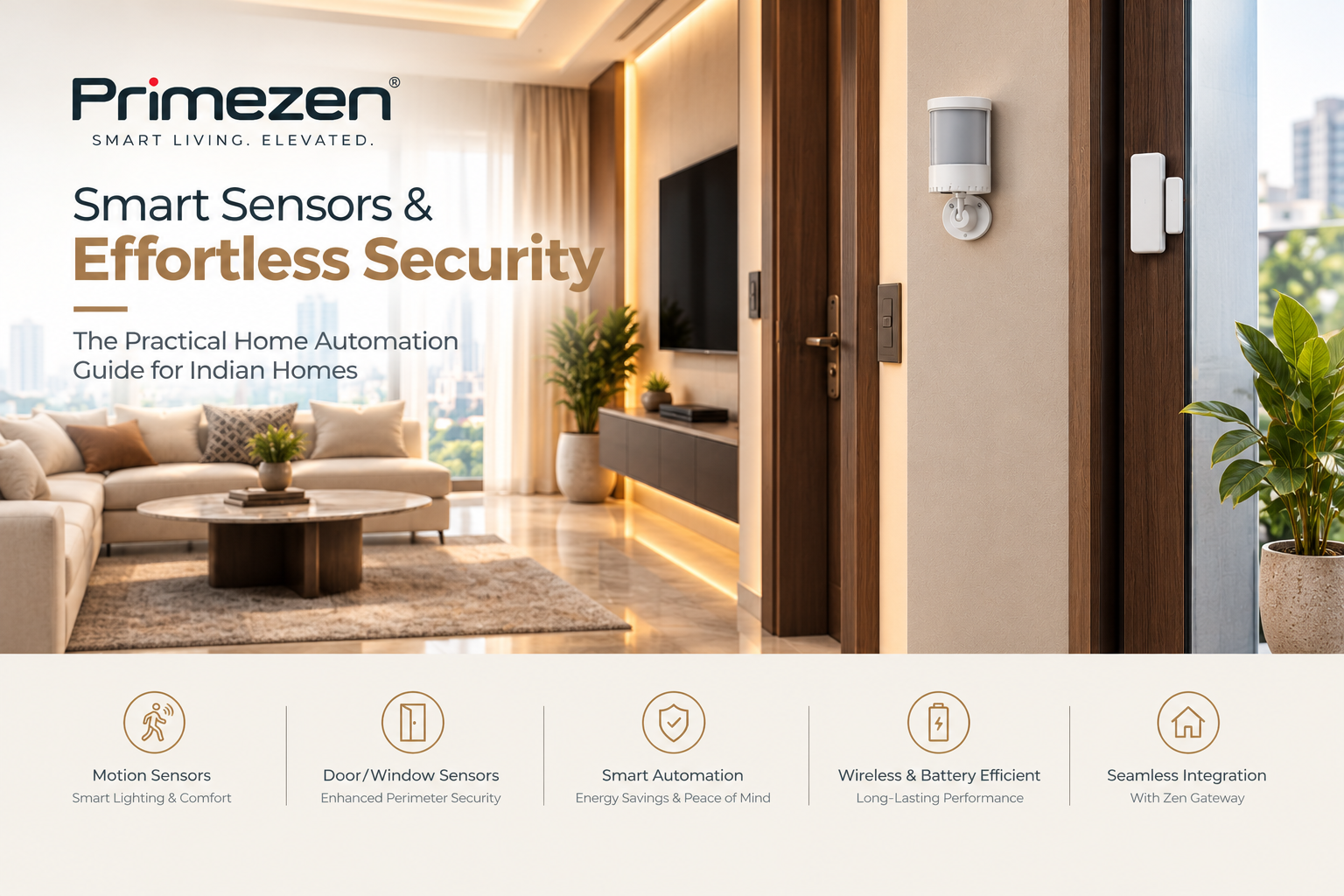 Primezen smart motion and door sensors for home security