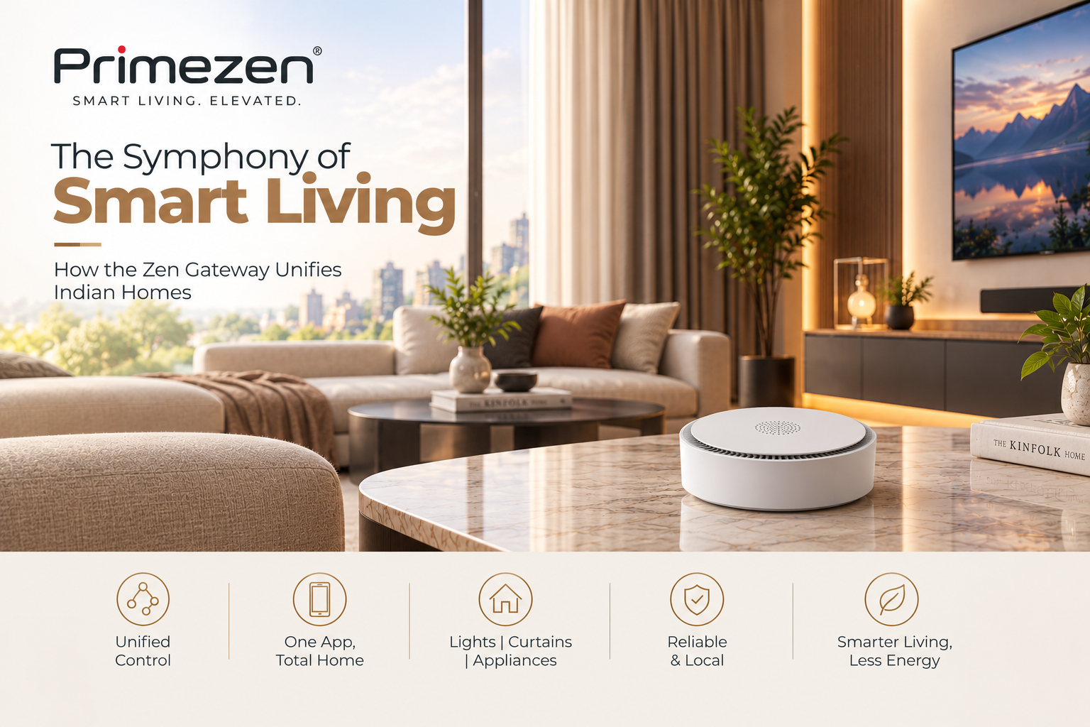 Primezen Zen home automation gateway connecting smart home scenes